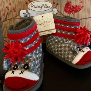 Sock Monkey Baby boots 3-6 month